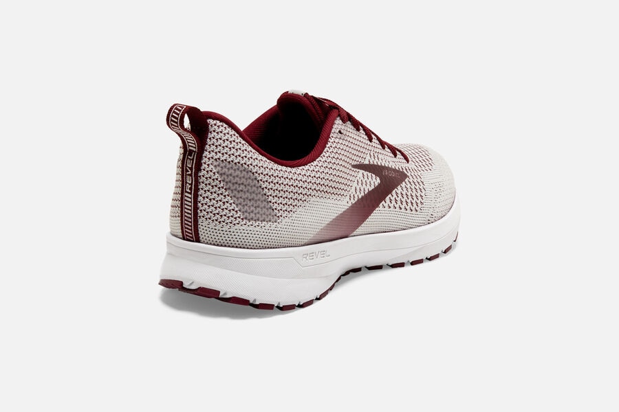 Brooks Revel 4 Road Löparskor Dam - Vita/Burgundy - 9580-XLNKB